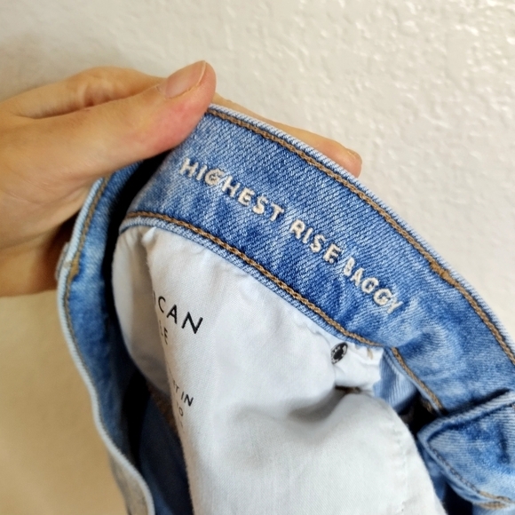 American eagle highest rise baggy distressed jeans sz 16 - Picture 7 of 9